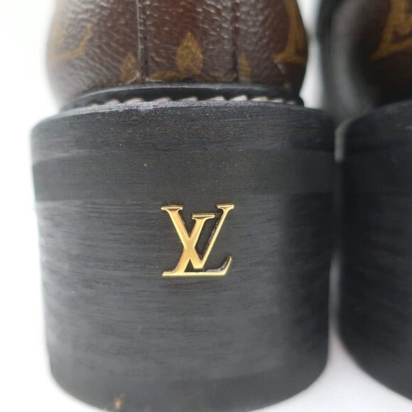 Louis Vuitton LV Beaubourg Ankle Boots Brown Monogram Canvas Size 38 - Picture 10 of 14